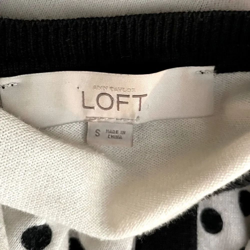 NWOT! Ann Taylor LOFT Black and Cream Cardigan. Size Small. - Picture 3 of 4